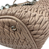 ミュウミュウ miu miu マテラッセ ナッパ クリスタル ハンドバッグ RN0896 ピンク レザー レディース ハンドバッグ