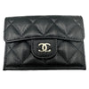 シャネル CHANEL クラシック スモールフラップ ウォレット AP0230 ブラック シルバー金具 キャビアスキン レディース 三つ折り財布