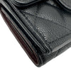シャネル CHANEL クラシック スモールフラップ ウォレット AP0230 ブラック シルバー金具 キャビアスキン レディース 三つ折り財布