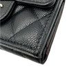 シャネル CHANEL クラシック スモールフラップ ウォレット AP0230 ブラック シルバー金具 キャビアスキン レディース 三つ折り財布