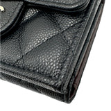 シャネル CHANEL クラシック スモールフラップ ウォレット AP0230 ブラック シルバー金具 キャビアスキン レディース 三つ折り財布