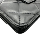 シャネル CHANEL フラップベルトバッグ AP1787 31番台 ブラック ゴールド金具 ラムスキン レディース ウエストバッグ