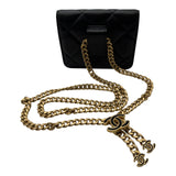 シャネル CHANEL フラップベルトバッグ AP1787 31番台 ブラック ゴールド金具 ラムスキン レディース ウエストバッグ