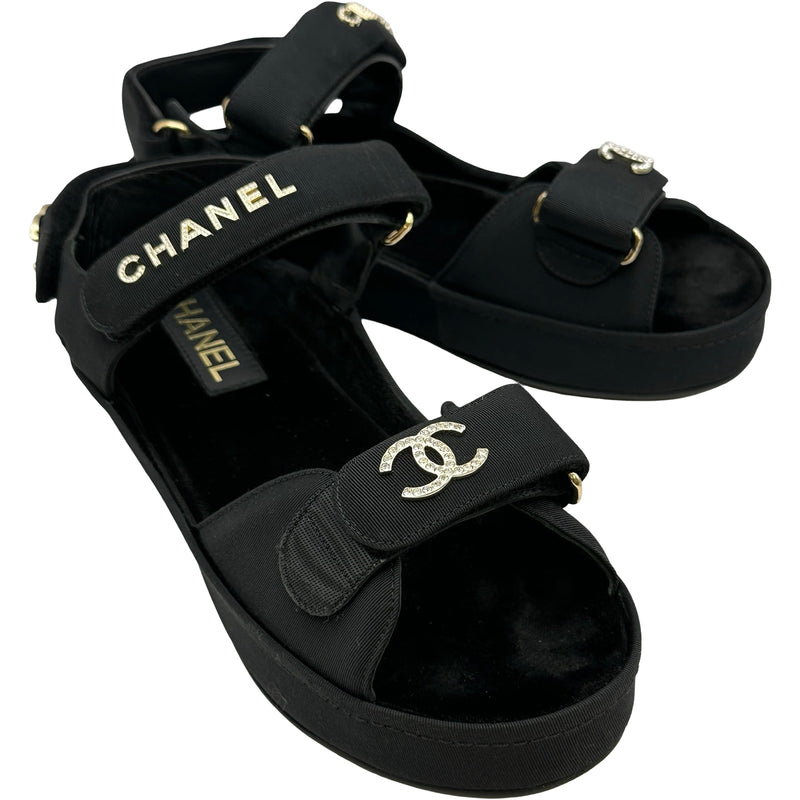 シャネル CHANEL ココマークグログランスポーツサンダル G37456