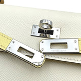 エルメス HERMES ケリー25 外縫い トリコロール Z刻印 ナタ/セサミ/ジョーヌプッサン シルバー金具 エプソン レディース ハンドバッグ