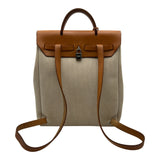 エルメス HERMES エールバッグアドPM □C刻 ベージュ シルバー金具 トワル/ハンター レディース リュック・デイパック