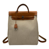 エルメス HERMES エールバッグアドPM □C刻 ベージュ シルバー金具 トワル/ハンター レディース リュック・デイパック