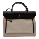 エルメス HERMES エールバッグジップPM W刻 エクリュ/エベンヌ ゴールド金具 トワル/ハンター レディース ショルダーバッグ