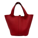 エルメス HERMES ピコタンロックPM G刻 ルージュクー シルバー金具 トリヨン レディース ハンドバッグ