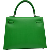 エルメス HERMES ケリー25 外縫い K刻印 カクタス シルバー金具 シェーブル レディース ハンドバッグ ショルダーバッグ
