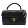 シャネル CHANEL トップハンドル ミニフラップバッグ AP4568 ブラック ゴールド金具 キャビアスキン レディース ショルダーバッグ
