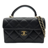 シャネル CHANEL トップハンドル ミニフラップバッグ AP4568 ブラック ゴールド金具 キャビアスキン レディース ショルダーバッグ
