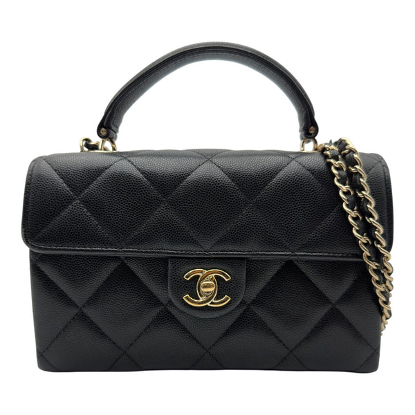 シャネル CHANEL トップハンドル ミニフラップバッグ AP4568 ブラック