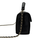 シャネル CHANEL トップハンドル ミニフラップバッグ AP4568 ブラック ゴールド金具 キャビアスキン レディース ショルダーバッグ