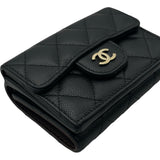 シャネル CHANEL クラシック スモールフラップ ウォレット AP0230 31番台 ブラック キャビア レディース 三つ折り財布
