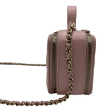 シャネル CHANEL スモール ヴァニティケース ピンク シャイニーカーフスキン レディース ショルダーバッグ