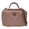 シャネル CHANEL スモール ヴァニティケース ピンク シャイニーカーフスキン レディース ショルダーバッグ