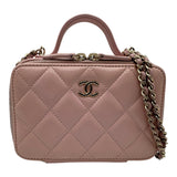 シャネル CHANEL スモール ヴァニティケース ピンク シャイニーカーフスキン レディース ショルダーバッグ