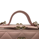 シャネル CHANEL スモール ヴァニティケース ピンク シャイニーカーフスキン レディース ショルダーバッグ