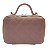シャネル CHANEL スモール ヴァニティケース ピンク シャイニーカーフスキン レディース ショルダーバッグ