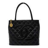 シャネル CHANEL 復刻トート A01804 5番台 ブラック ゴールド金具 キャビアスキン レディース トートバッグ