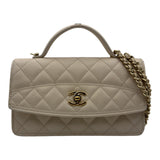 シャネル CHANEL トップハンドル フォンファルダー AP4401 アイボリー ゴールド金具 キャビアスキン レディース ショルダーバッグ