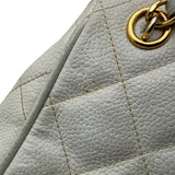 シャネル CHANEL マトラッセ ミニハンドバッグ A18004 3番台 ホワイト ゴールド金具 キャビアスキン レディース ハンドバッグ