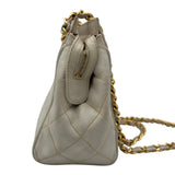 シャネル CHANEL マトラッセ ミニハンドバッグ A18004 3番台 ホワイト ゴールド金具 キャビアスキン レディース ハンドバッグ