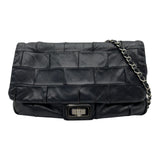 シャネル CHANEL 2.55 フラップバッグ 14番台 ブラック シルバー金具 ラムスキン レディース ショルダーバッグ