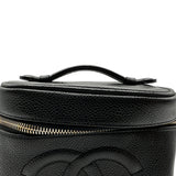シャネル CHANEL バニティバッグ A01998 5番台 ブラック ゴールド金具 キャビアスキン レディース ハンドバッグ