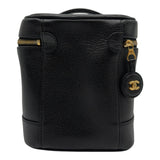 シャネル CHANEL バニティバッグ A01998 5番台 ブラック ゴールド金具 キャビアスキン レディース ハンドバッグ