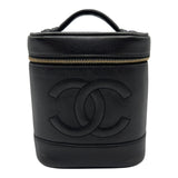 シャネル CHANEL バニティバッグ A01998 9番台 ブラック ゴールド金具 キャビアスキン レディース ハンドバッグ