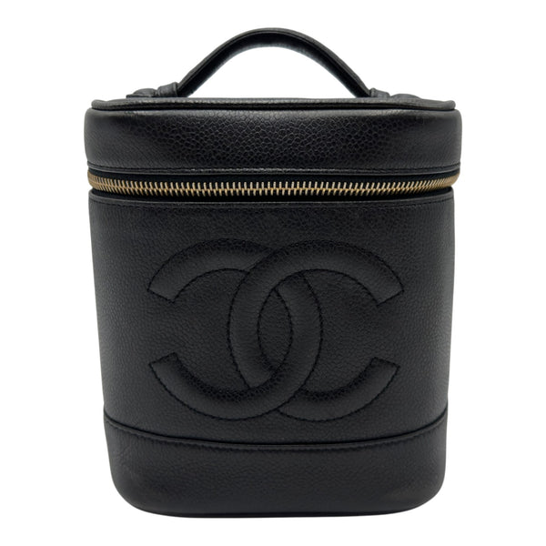 シャネル CHANEL バニティバッグ A01998 9番台 ブラック ゴールド金具