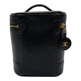 シャネル CHANEL バニティバッグ A01998 9番台 ブラック ゴールド金具 キャビアスキン レディース ハンドバッグ