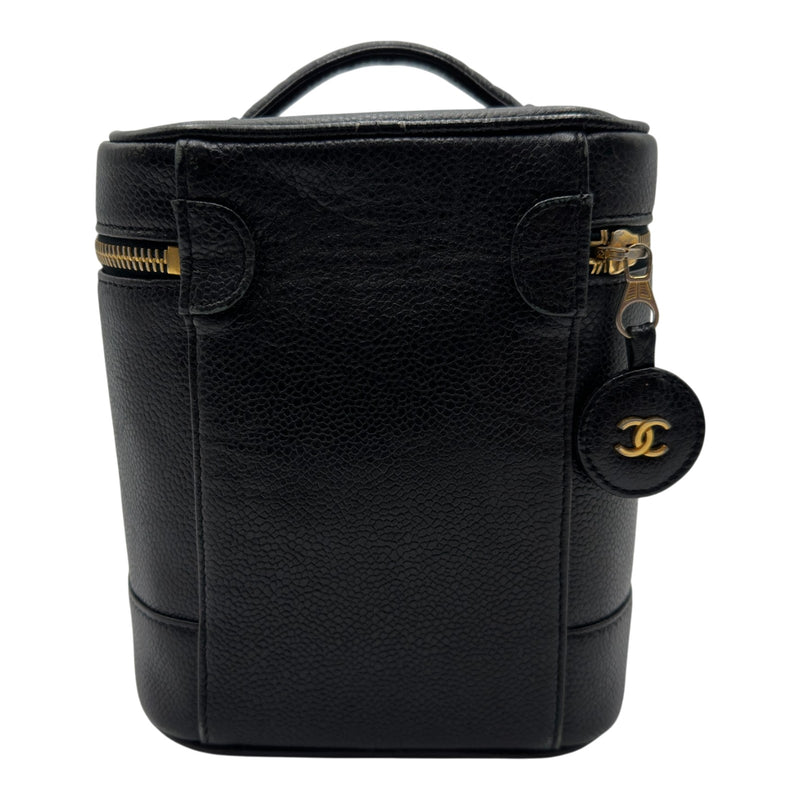 シャネル CHANEL バニティバッグ A01998 9番台 ブラック ゴールド金具