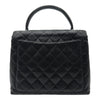 シャネル CHANEL マトラッセ トップハンドル ハンドバッグ A12397 6番台 ブラック シルバー金具 キャビアスキン レディース ハンドバッグ