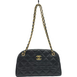 シャネル CHANEL マトラッセ スモールボーリングバッグ AS6135 ブラック ゴールド金具 キャビアスキン レディース ショルダーバッグ