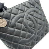 シャネル CHANEL 復刻トート A01804 5番台 ブラック シルバー金具 キャビアスキン レディース トートバッグ