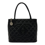 シャネル CHANEL 復刻トート A01804 5番台 ブラック シルバー金具 キャビアスキン レディース トートバッグ