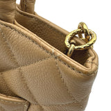 シャネル CHANEL 復刻トート A01804 8番台 ベージュ ゴールド金具 キャビアスキン レディース ハンドバッグ