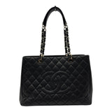 シャネル CHANEL GSTチェーントートバッグ A50995 14番台 ブラック シルバー金具 キャビアスキン レディース トートバッグ