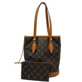 ルイ・ヴィトン LOUIS VUITTON バケットPM M42238 ブラウン モノグラム/レザー レディース トートバッグ