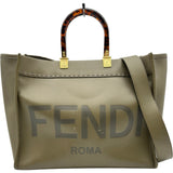 フェンディ FENDI サンシャイン ミディアム 8BH386 カーキ カーフ レディース トートバッグ ショルダーバッグ