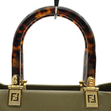 フェンディ FENDI サンシャイン ミディアム 8BH386 カーキ カーフ レディース トートバッグ ショルダーバッグ