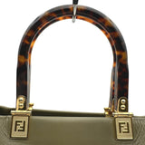 フェンディ FENDI サンシャイン ミディアム 8BH386 カーキ カーフ レディース トートバッグ ショルダーバッグ