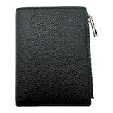 ロエベ LOEWE スリム コンパクト ウォレット C660W73X02 ブラック シルバー金具 ソフトグレインカーフ メンズ 二つ折り財布