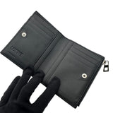 ロエベ LOEWE スリム コンパクト ウォレット C660W73X02 ブラック シルバー金具 ソフトグレインカーフ メンズ 二つ折り財布