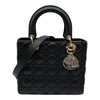 クリスチャン・ディオール Christian Dior レディディオール ミディアム M05650N6E ブラック カナージュラムスキン レディース ショルダーバッグ