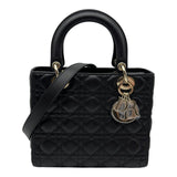 クリスチャン・ディオール Christian Dior レディディオール ミディアム M05650N6E ブラック カナージュラムスキン レディース ショルダーバッグ
