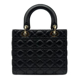 クリスチャン・ディオール Christian Dior レディディオール ミディアム M05650N6E ブラック カナージュラムスキン レディース ショルダーバッグ